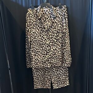 LOFT Satin Animal Print Pajamas